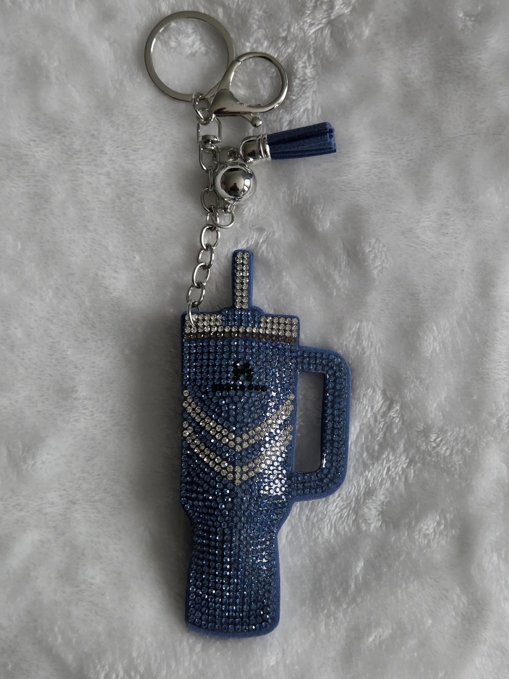 Rhinestone Blue Cup Keychain Stanley Bag Charm